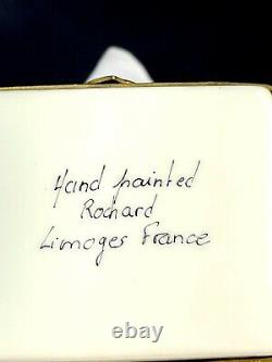 Rochard Limoges France Letter With 3 Candy Hearts Porcelain Keepsake Trinket Box