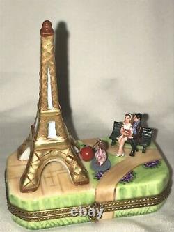 Rochard Limoges France Peint Main I Love Paris Eiffel Tower Trinket Box