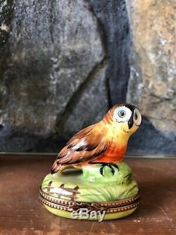 Rochard Limoges France Peint Main Owls Box