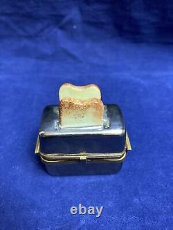 Rochard Limoges France Peint Main Toaster With Slices Of Toast Trinket Box