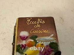 Rochard Limoges France Peint Main Trinket Box Recipe Cook Book