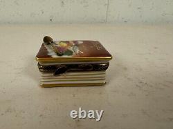 Rochard Limoges France Peint Main Trinket Box Recipe Cook Book