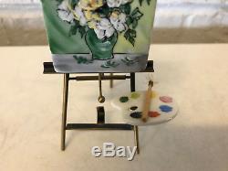 Rochard Limoges France Porcelain Artist Easel Painting Small Figurine