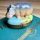 Rochard Limoges France Porcelain Trinket Box Gray Hippopotamus Animal Safari