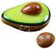 Rochard Limoges Half Avocado With Removable Pit Porcelain Trinket Box