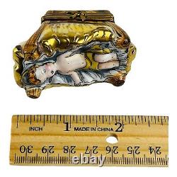 Rochard Limoges Jesus Nativity Peint Main Trinket Box Hand Painted Porcelain VTG