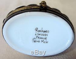 Rochard Limoges Mermaid On A Shell Box Hand Painted France Bnib Porcelain Hinged