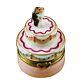Rochard Limoges Mini Wedding Cake With Bride And Groom Trinket Box