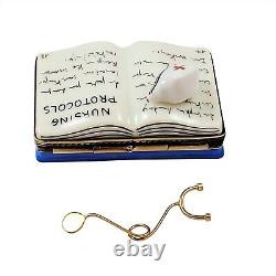 Rochard Limoges Nursing Book Removable Stethoscope Porcelain Trinket Box