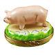 Rochard Limoges Peint Main Hand Painted Trinket Box Pig