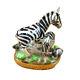 Rochard Limoges Peint Main Hand Painted Trinket Box Zebra With Baby