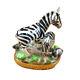 Rochard Limoges Peint Main Hand Painted Trinket Box Zebra With Baby