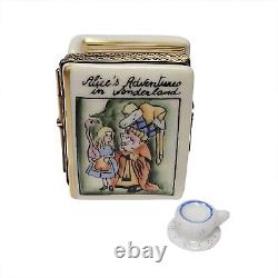 Rochard Limoges Peint Main Trinket Box Alice In Wonderland Book