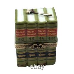 Rochard Limoges Peint Main Trinket Box Law Books withGavel