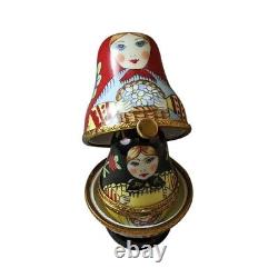 Rochard Limoges Peint Main Trinket Box Russian Nesting Dolls