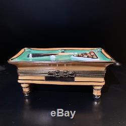 Rochard Limoges Pool Table Trinket Box Hand Painted and Signed