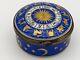Rochard Limoges Porcelain Trinket Box, Blue & Gold Zodiac Signs France