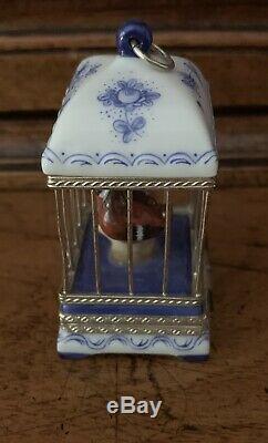 Rochard Limoges Trinket Box Birds In Birdcage