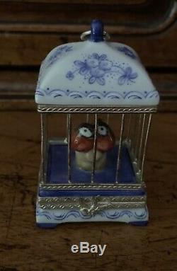 Rochard Limoges Trinket Box Birds In Birdcage