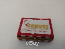 Rochard Limoges Trinket Box- Box of Donuts with 2 removable donuts