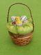 Rochard Limoges Trinket Box Easter Egg Chick Basket Rare France Porcelain