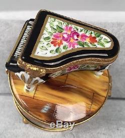 Rochard Limoges Trinket Box Piano Music Box Song = Fur Elise SIGNED 175