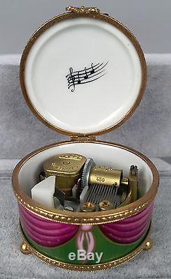 Rochard Limoges Trinket Box Piano Music Box Song = Fur Elise SIGNED 175