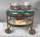 Rochard Limoges Trinket Box Room Service Tray On Wheels Hand Painted 479