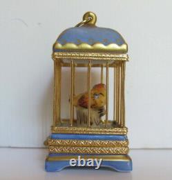 Rochard Love Birds in Cage Trinket Box Limoges France