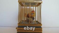 Rochard Love Birds in Cage Trinket Box Limoges France