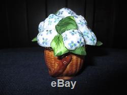 Rochard Peint main Limoges France Trinket Box Hydrangea Flowers In A Oak Basket