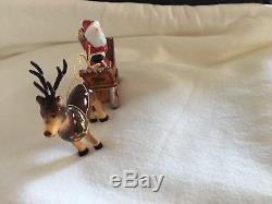 Rochard Santa in Sleigh with Reindeer Limoges Box