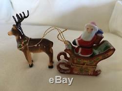Rochard Santa in Sleigh with Reindeer Limoges Box