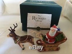 Rochard Santa in Sleigh with Reindeer Limoges Box