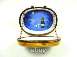 Romantic Evening Ltd Edition Champagne Picnic Basket Trinket Box Limoges France