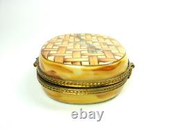 Romantic Evening Ltd Edition Champagne Picnic Basket Trinket Box Limoges France