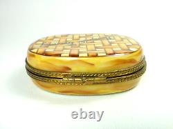 Romantic Evening Ltd Edition Champagne Picnic Basket Trinket Box Limoges France