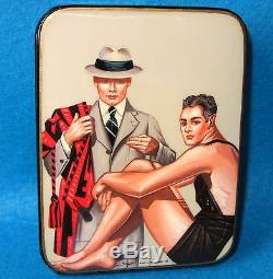 Russian LACQUER Box Hand Painted GAY INTEREST Sportsman Coach J. C. Leyendecker