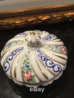 Sèvres authentic hand signed powder trinket box and hand painted made in France
