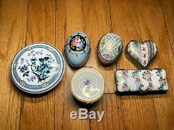 SET OF 6 Limoges Assorted Chamart Peint Main Porcelain Trinket Box Gp 3