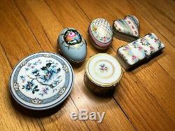 SET OF 6 Limoges Assorted Chamart Peint Main Porcelain Trinket Box Gp 3