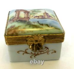 SMALL BOX WITH PARISIAN SCENE? LIMOGES, FRANCE? Peint Main, trinket box