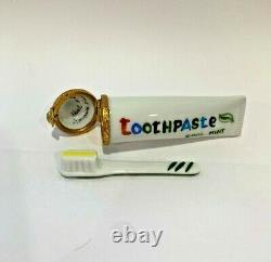 SO CUTE Toothpaste with Toothbrush Limoges Trinket Box Peint Main France