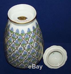 Stunning Rare Limoges France Peint Main St Pierre Hand Painted Jar Grapes Gold