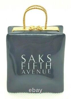 Saks Fifth Avenue Bag with Gold Card Limoges Box Retired