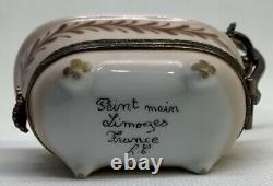 Signed L. C. French Limoges Peint Main Trinket Box With Duck