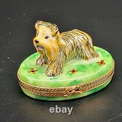 Signed Limoges France Trinket Box Pierre Arquie Limited Edition 2002 Yorkie