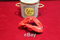 Signed Limoges Peint Main Limited Edition Trinket Box Lobster Fest Pot #126/500
