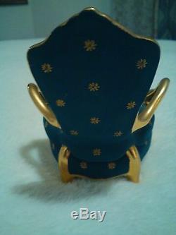 Signed Limoges trinket chair. D'art R P