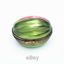 Sliced Watermelon Fruit Limoges Trinket Box with Limoges Box Retired